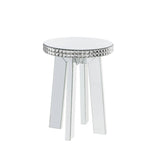 Lotus - End Table - Mirrored & Faux Ice Cube Crystals