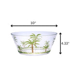 Palm Tree Acrylic Serving Bowls, Unbreakable Large Plastic Bowls