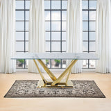 Barnard - Dining Table - Clear Glass & Mirrored Gold