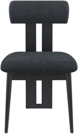 Dario - Boucle Dining Chair With Black Frame (Set of 2)