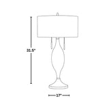 Anabelle - Metal Table Lamp (Set of 2) - Brushed Nickel, Light Silver Fabric