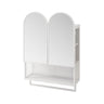 Double Arched Mirror Wall Cabinet With 2 Doors, Featuring Adjustable Shelves And Towel Rack
