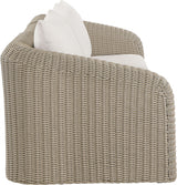 Seacrest - Olefin Water Resistant Fabric And Wicker 3 Piece Outdoor Patio Modular Sofa
