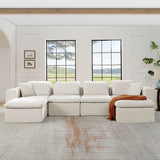 Modern Minimalist Cloud Sectional Couch With Comfy Chaise, U Shaped Modular Sofa