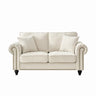 2 Seater Sofa With Rolled Arms, Tufted Upholstered Couch