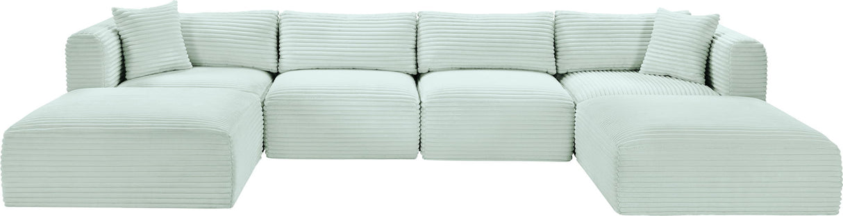 Shaggy - 6 Piece Modular Sectional With 2 Ottomans