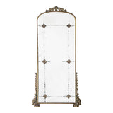 Antique Arched Mirror With Metal Frame, Full Length Mirror For Living Room Bathroom Entryway - Gold