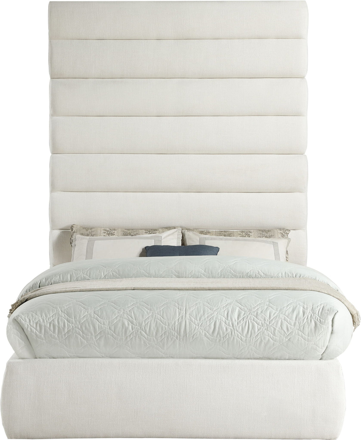 Adam - Linen Fabric Bed With 89" Headboard