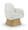 Marlowe - Linen Textured Fabric Upholstered Swivel Accent Chair - Stained Natural