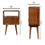 Solid Wood Curved Media Unit