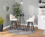 Ahoy - Fixed-Height Counter Stool - Wood Legs And Round Metal Footrest With Fabric Seat (Set of 2)