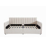 Flora - Upholstered Daybed With 2 Drawers Ribbed Tufted Backrest in Lavish Modern Design