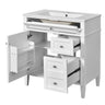Bathroom Vanity With Top Sink, 2 Drawers & Tip Out Drawer