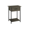 Contemporary 2 Tier Accent Table With Storage Drawer