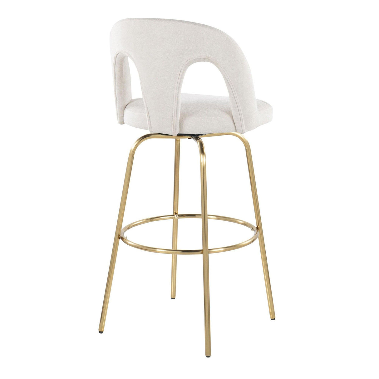 Ava - Upholstered Fixed-Height Barstool (Set of 2) - Gold Base