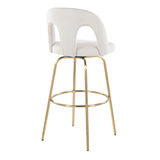 Ava - Upholstered Fixed-Height Barstool (Set of 2) - Gold Base