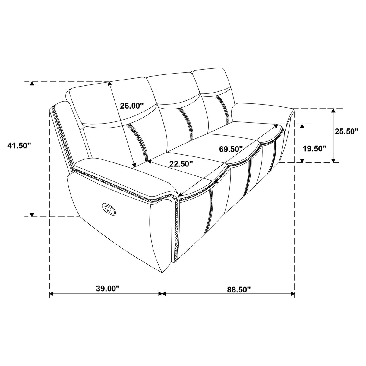 Stanwicke - Motion Reclining Sofa With Drop Down Table - Blue