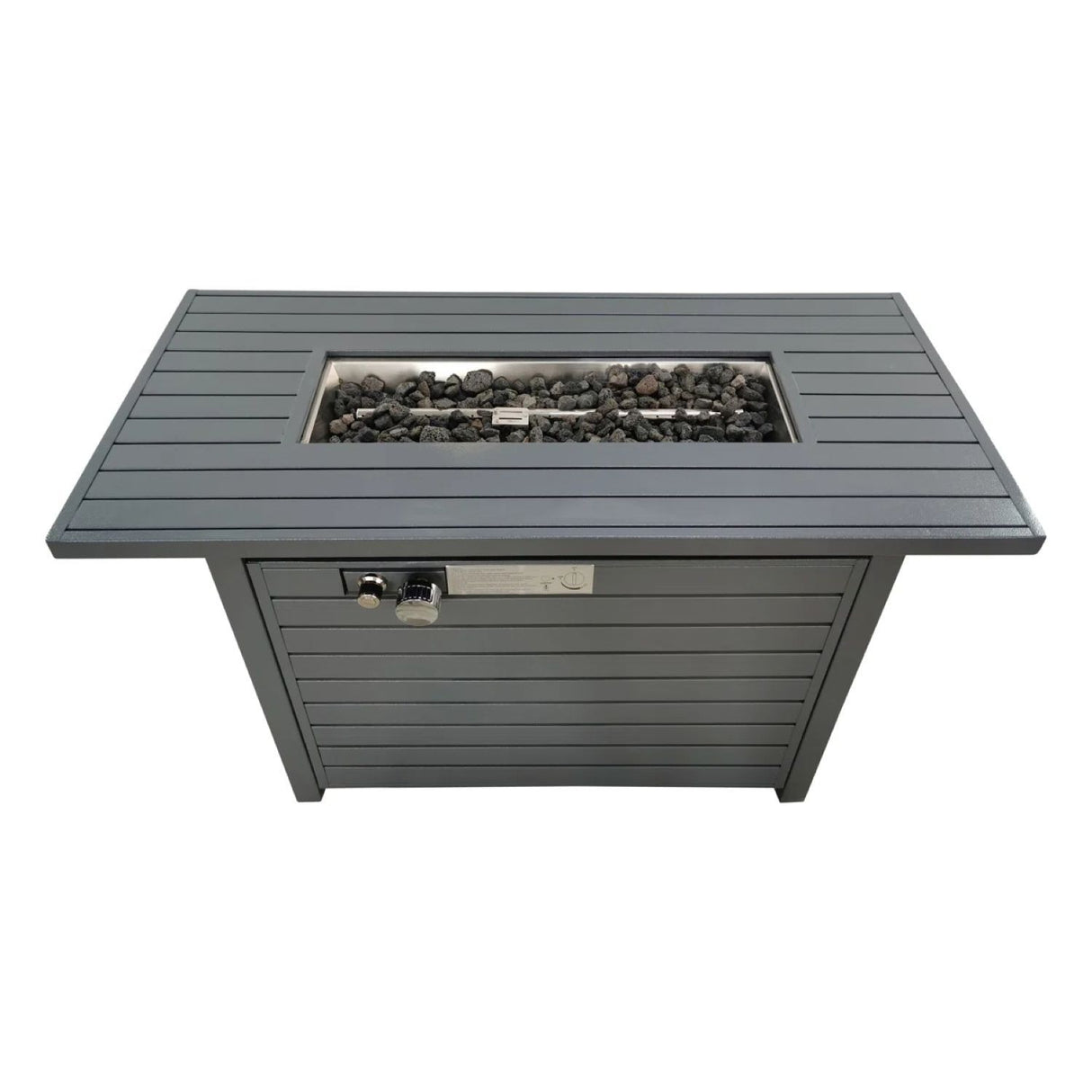 Propane Outdoor Fire Pit Table With Lid - Gray