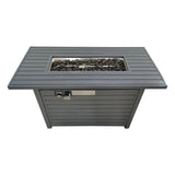 Propane Outdoor Fire Pit Table With Lid - Gray