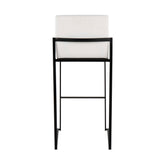 Fuji - High Back Barstool - Black Steel Legs