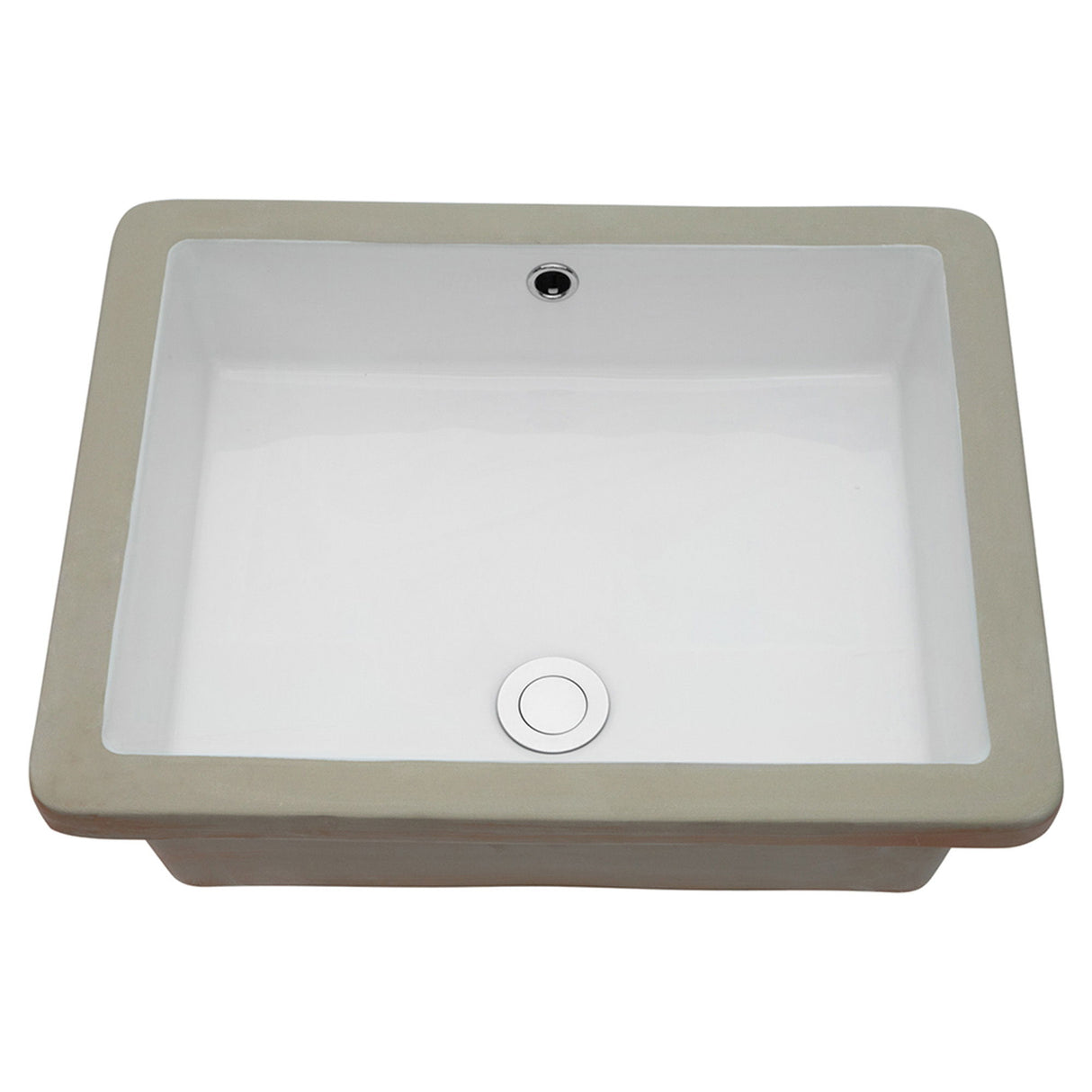 Modern Rectangular Undermount Bathroom Sink With Overflow Ceramic