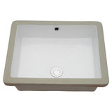 Modern Rectangular Undermount Bathroom Sink With Overflow Ceramic