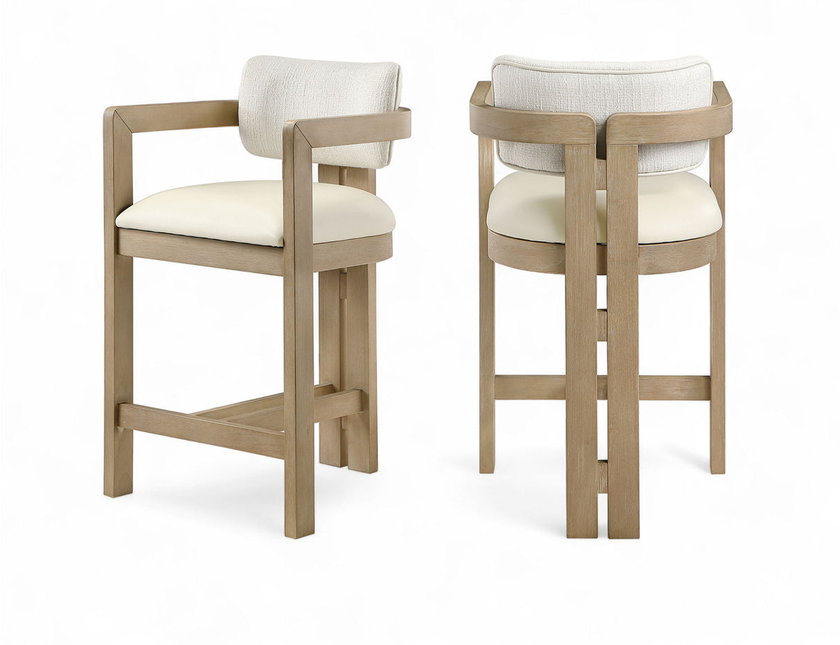Ravina - Upholstered Counter Stool With Stained Natural Base