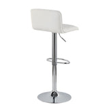 Casper - Contemporary Adjustable Barstool (Set of 2) - Chrome Frame