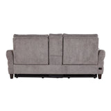 Slope - Upholstered Power Loveseat With Console - Espresso Wood, Pewter Fabric
