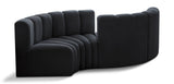 Arc - Velvet 4 Piece Curved Modular Sofa