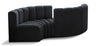 Arc - Velvet 4 Piece Curved Modular Sofa