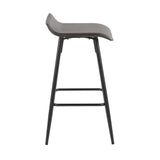 Ale - Contemporary Fixed Height Counter Stool (Set of 2) - Black Steel Frame