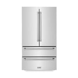 Kitchen Package with Refrigeration, 48" Stainless Steel Dual Fuel Range, 48" Range Hood, Microwave Drawer, 24" Tall Tub Dishwasher and Beverage Fridge - (6KPRRARH48MWDWVRBV) -