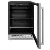 Kitchen Package with Refrigeration, 48" Stainless Steel Dual Fuel Range, 48" Range Hood, Microwave Drawer, 24" Tall Tub Dishwasher and Beverage Fridge - (6KPRRARH48MWDWVRBV) -