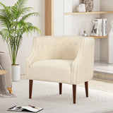 Contemporary Upholstered Club Chair With Button Tufting