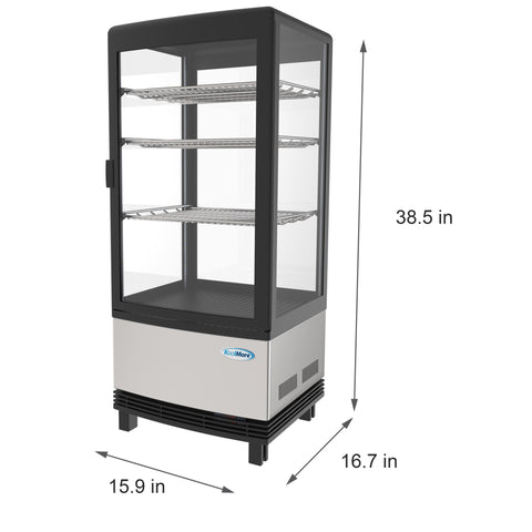 17 in. Stainless-Steel Countertop Display Refrigerator - 3 Cu Ft. CDCU-3C-SS.