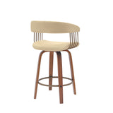 Topanga - Swivel Walnut Wood Stool