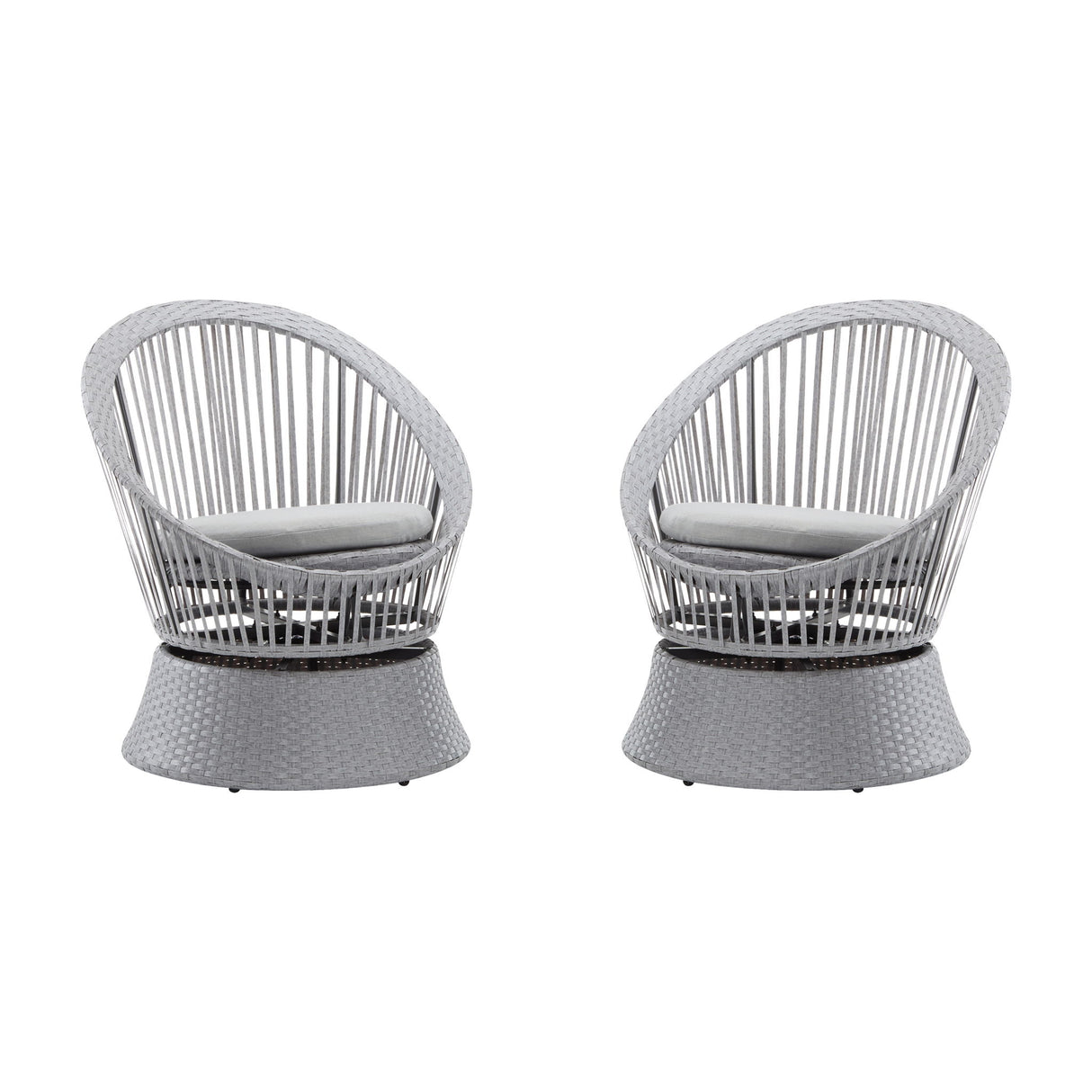 Modern Swivel Wicker Lounge Chair With Round Design