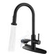 3 In 1 Kitchen Faucet With Press Type Glass Rinser, High Arc Pull Down Sprayer