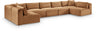 Shaggy - Fabric 7 Piece Modular U-Shaped Armless Sectional