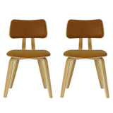 Jaguar - Curved Back Wood Dining Chair With Faux Leather Seat