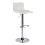 Casper - Contemporary Adjustable Barstool (Set of 2) - Chrome Frame
