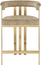 Marcello - Counter Stool With Brushed Gold Iron Frame (Set of 2) - Beige