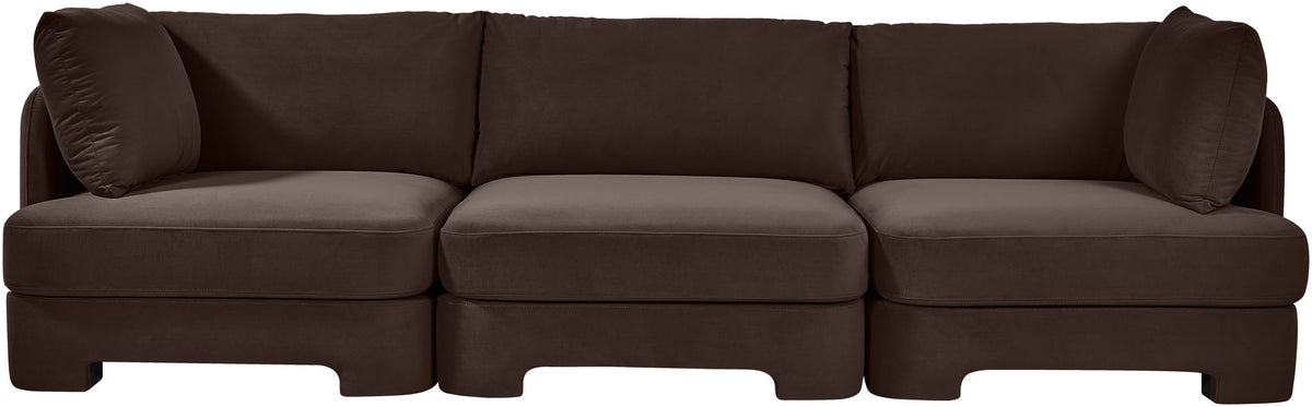 Hammond - Velvet Performance Fabric Upholstered 3 Piece Sofa