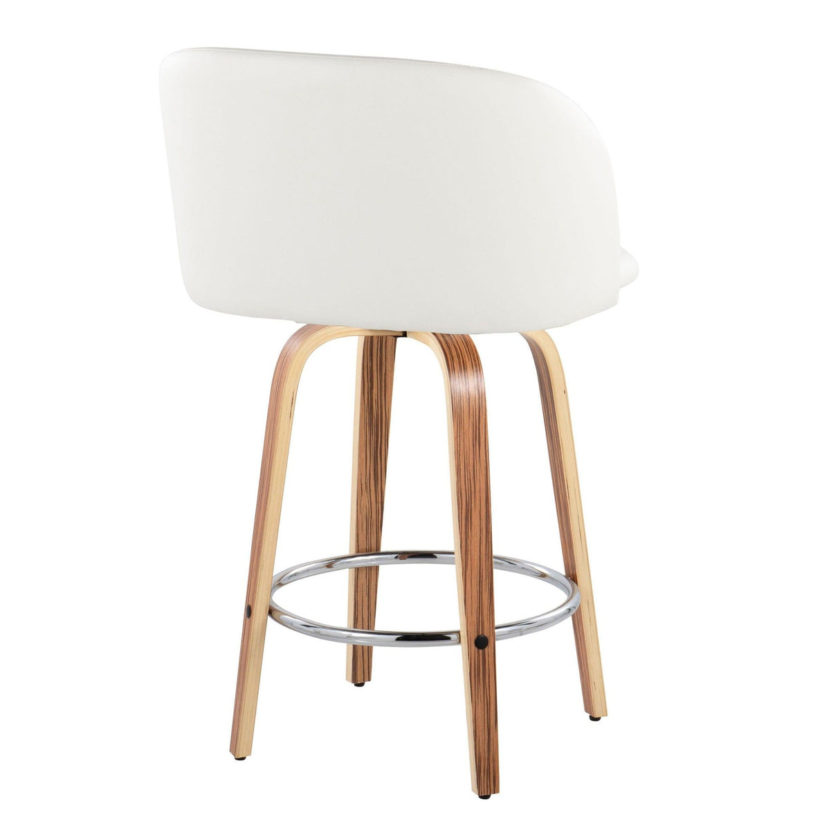 Fran - 35.5" Fixed-Height Counter Stool (Set of 2) - Zebra Wood