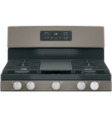 GE JGBS66EEKES - 30 in. 5 cu. ft. Gas Range with 5 Sealed Burners & Griddle - Slate
