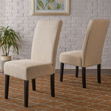 Upholstered Dining Chairs, Modern Fabric Dining Room Chair (Set of 2) - Beige