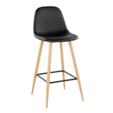 Pebble - 30" Fixed-Height Barstool (Set of 2) - Natural And Black