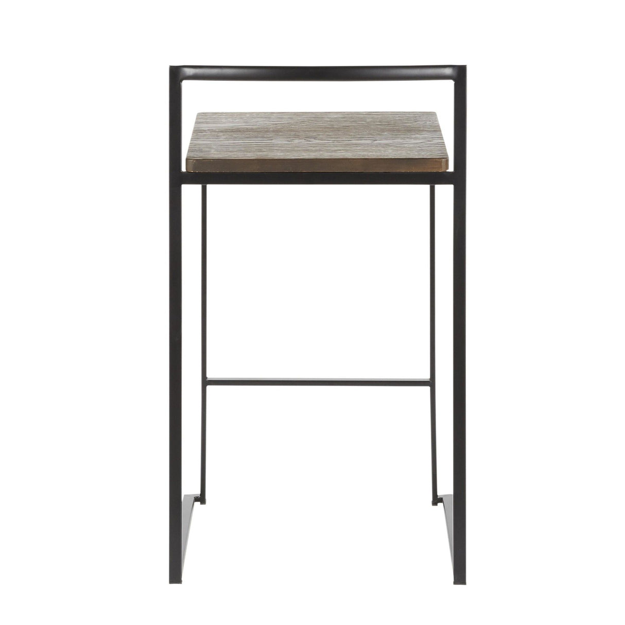 Fuji - Stackable Counter Stool With Cushion - Black Metal