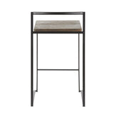 Fuji - Stackable Counter Stool With Cushion - Black Metal